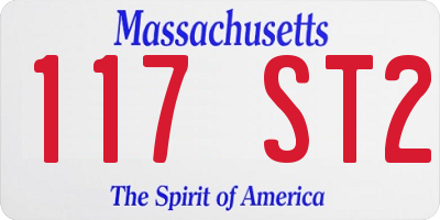 MA license plate 117ST2