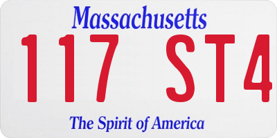 MA license plate 117ST4