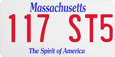 MA license plate 117ST5