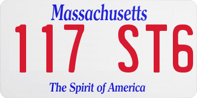 MA license plate 117ST6