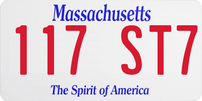 MA license plate 117ST7