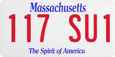MA license plate 117SU1