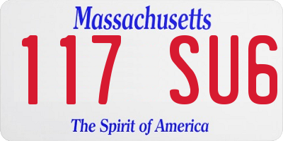 MA license plate 117SU6