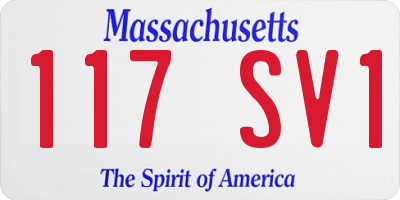 MA license plate 117SV1