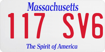 MA license plate 117SV6