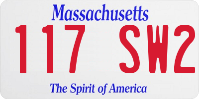 MA license plate 117SW2