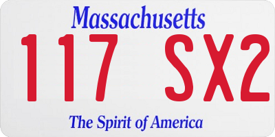 MA license plate 117SX2
