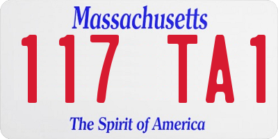 MA license plate 117TA1
