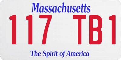 MA license plate 117TB1