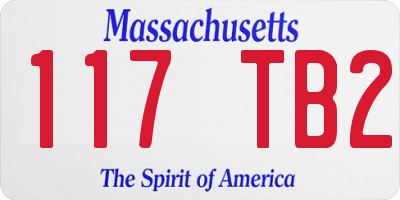 MA license plate 117TB2