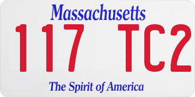 MA license plate 117TC2