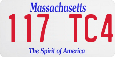 MA license plate 117TC4