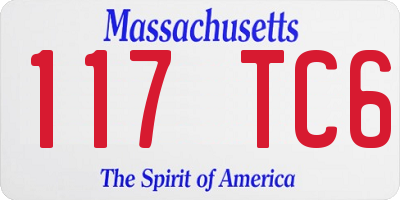 MA license plate 117TC6