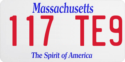MA license plate 117TE9