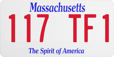 MA license plate 117TF1