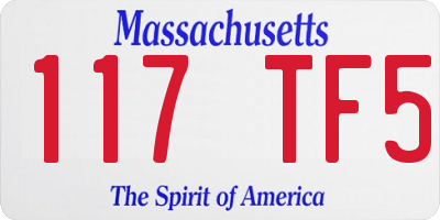 MA license plate 117TF5