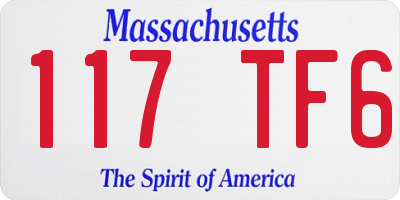 MA license plate 117TF6
