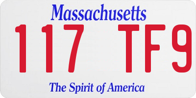 MA license plate 117TF9