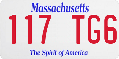 MA license plate 117TG6
