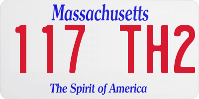 MA license plate 117TH2