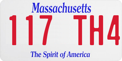 MA license plate 117TH4