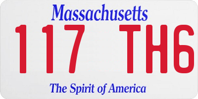 MA license plate 117TH6