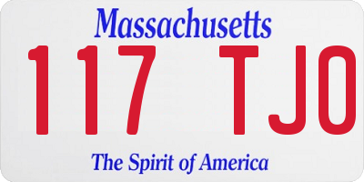 MA license plate 117TJ0