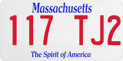 MA license plate 117TJ2
