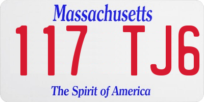 MA license plate 117TJ6