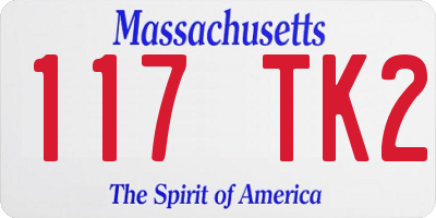 MA license plate 117TK2