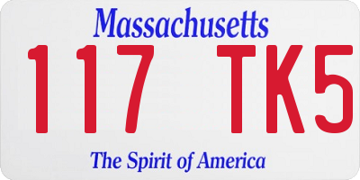 MA license plate 117TK5