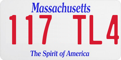 MA license plate 117TL4