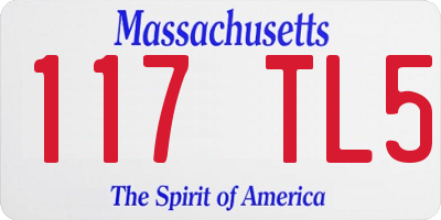 MA license plate 117TL5
