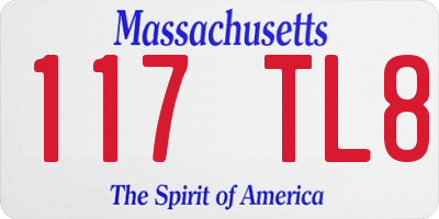 MA license plate 117TL8