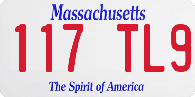 MA license plate 117TL9