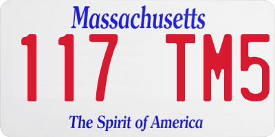 MA license plate 117TM5