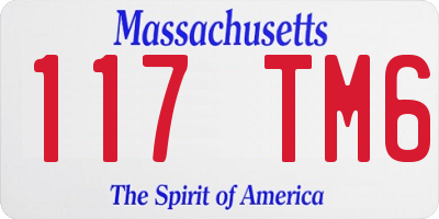 MA license plate 117TM6