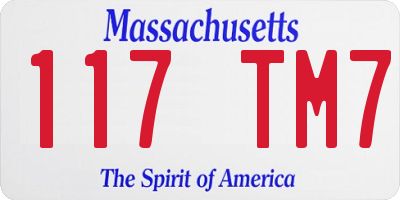 MA license plate 117TM7