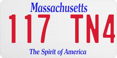 MA license plate 117TN4