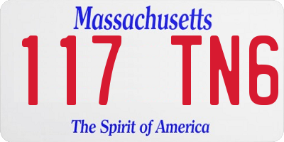 MA license plate 117TN6