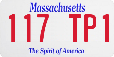 MA license plate 117TP1