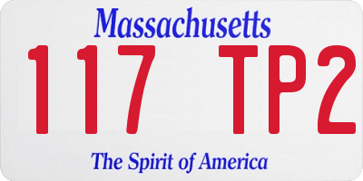 MA license plate 117TP2
