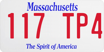 MA license plate 117TP4