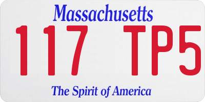 MA license plate 117TP5