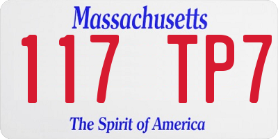 MA license plate 117TP7
