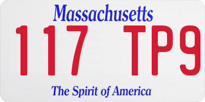 MA license plate 117TP9
