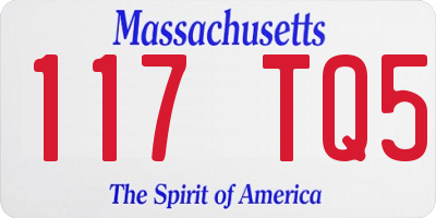MA license plate 117TQ5