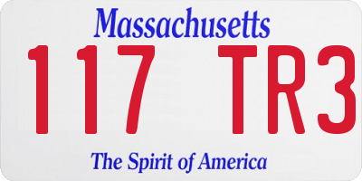 MA license plate 117TR3