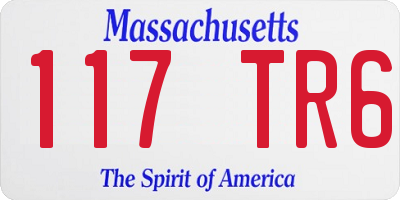 MA license plate 117TR6