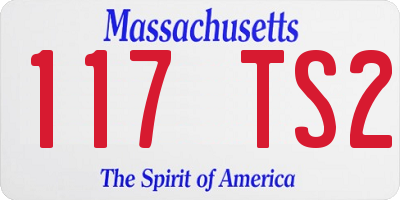 MA license plate 117TS2